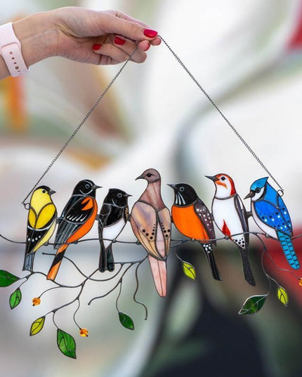Birds Stained Glass Window Hangings - Libiyi