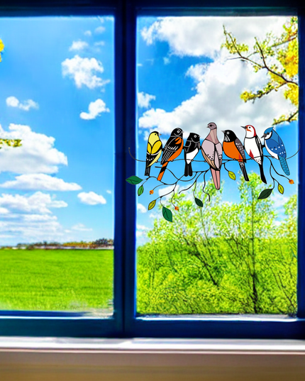 Birds Stained Glass Window Hangings - Libiyi