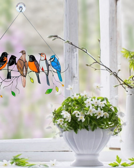 Birds Stained Glass Window Hangings - Libiyi