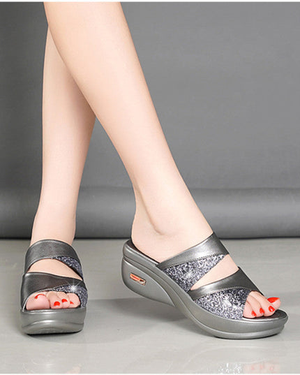 Libiyi Fashion Platform Platform Wedge Wedge Ladies Slippers - Libiyi