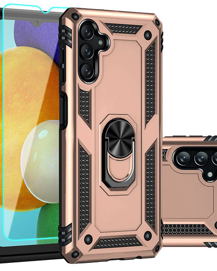 Armor Ring Bracket Phone Case For Samsung A13(5G) With 1-Pc Screen Protector-Fast Delivery - Keilini