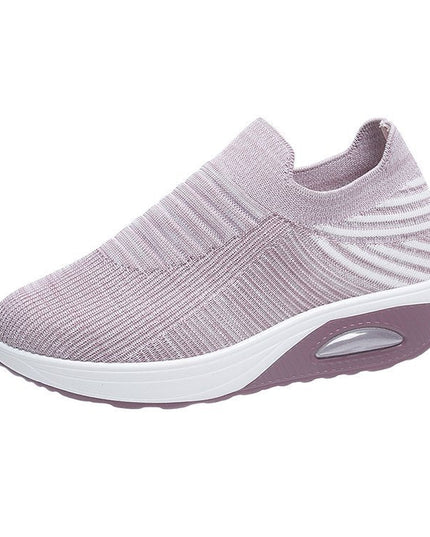 Women's low top fly woven casual sneakers - Libiyi