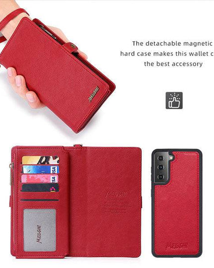 MEGSHI Magnetic 2-in-1 Detachable Leather Wallet Case For Samsung - Libiyi