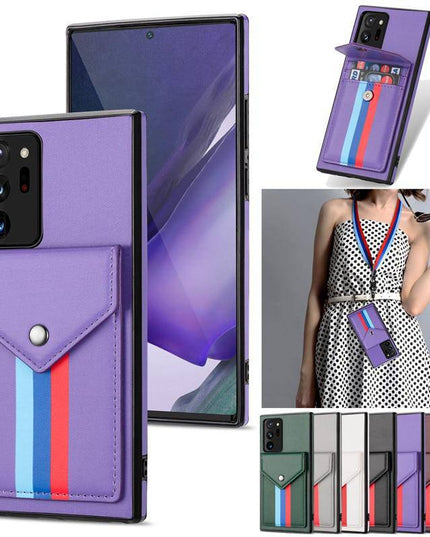 Lanyard Leather Wallet Card Holder Stand Phone Case For Samsung Galaxy - Libiyi