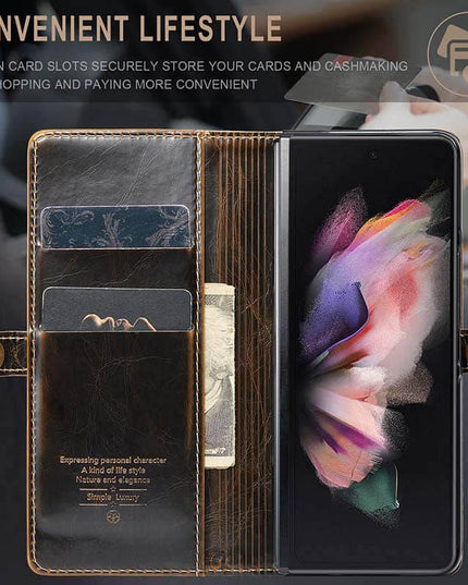 Luxury Flip Leather Card Slots Phone Case for Galaxy Z Fold 3 5G - Libiyi