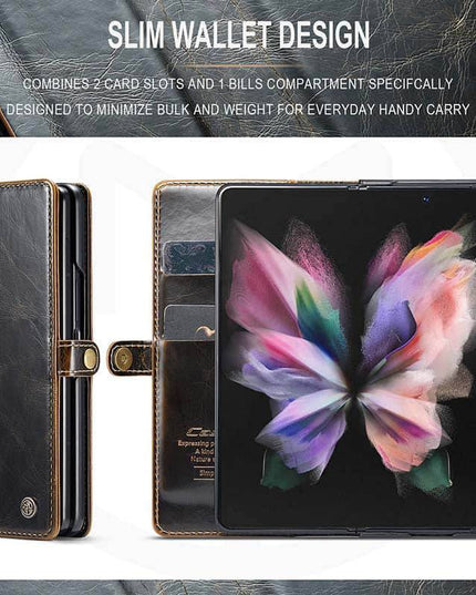 Luxury Flip Leather Card Slots Phone Case for Galaxy Z Fold 3 5G - Libiyi