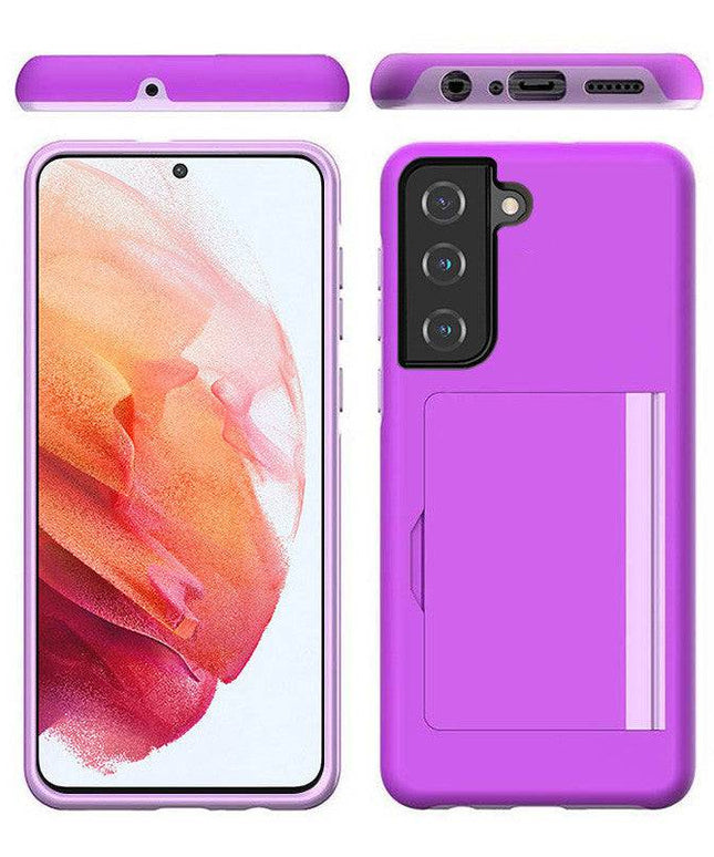 Armor Protective Card Holder Case for Samsung S21 FE(5G) With 2-Pack Screen Protectors - Keilini