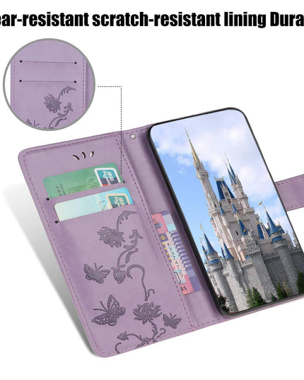 Imprint Butterfly Flower Leather Mobile Phone Case for iPhone - Libiyi