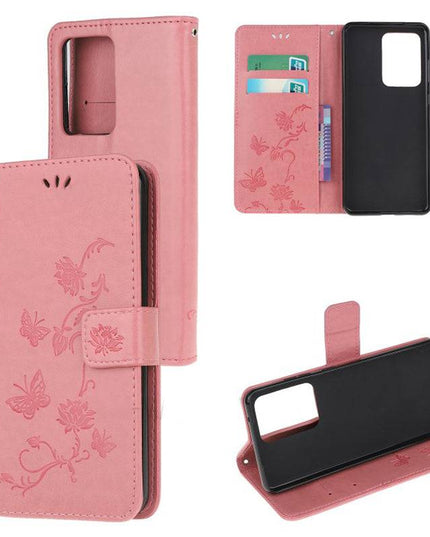 Imprint Butterfly Flower Leather Mobile Phone Case for Samsung S21 Series - Libiyi