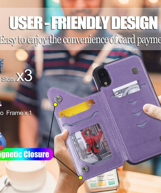 New Luxury Embossing Wallet Cover For iPhone XR-Fast Delivery - Libiyi