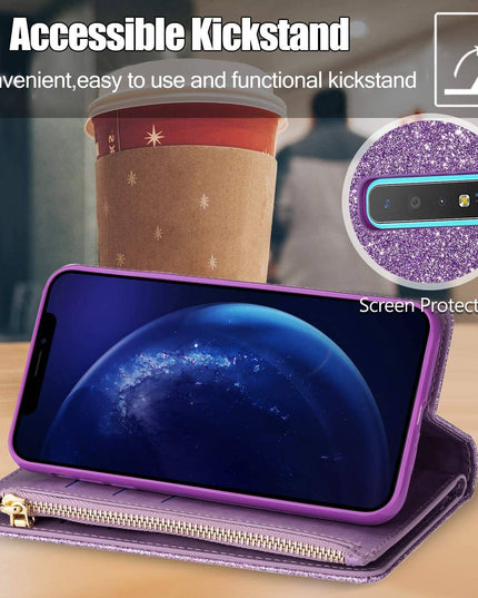 Glitter Sparkly Girly Bling Leather Flip Cover For Samsung S Series - Libiyi