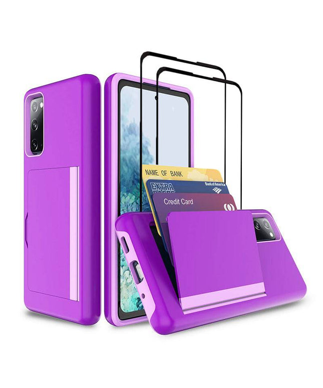 Armor Protective Card Holder Case for Samsung S20 With 2-Pack Screen Protectors - Libiyi