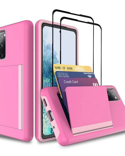 Armor Protective Card Holder Case for Samsung S20 With 2-Pack Screen Protectors - Libiyi