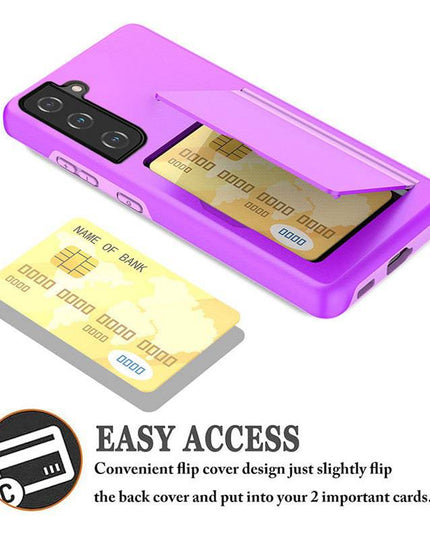 Armor Protective Card Holder Case for Samsung S21 Plus(5G) With 2-Pack Screen Protectors - Libiyi