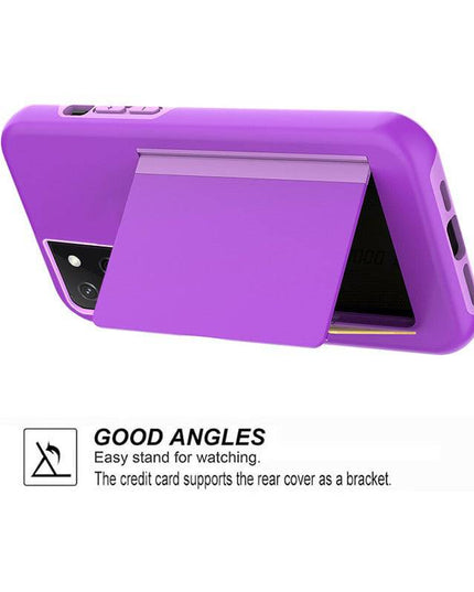 Armor Protective Card Holder Case for Samsung S21 Ultra(5G) With 2-Pack Screen Protectors - Libiyi