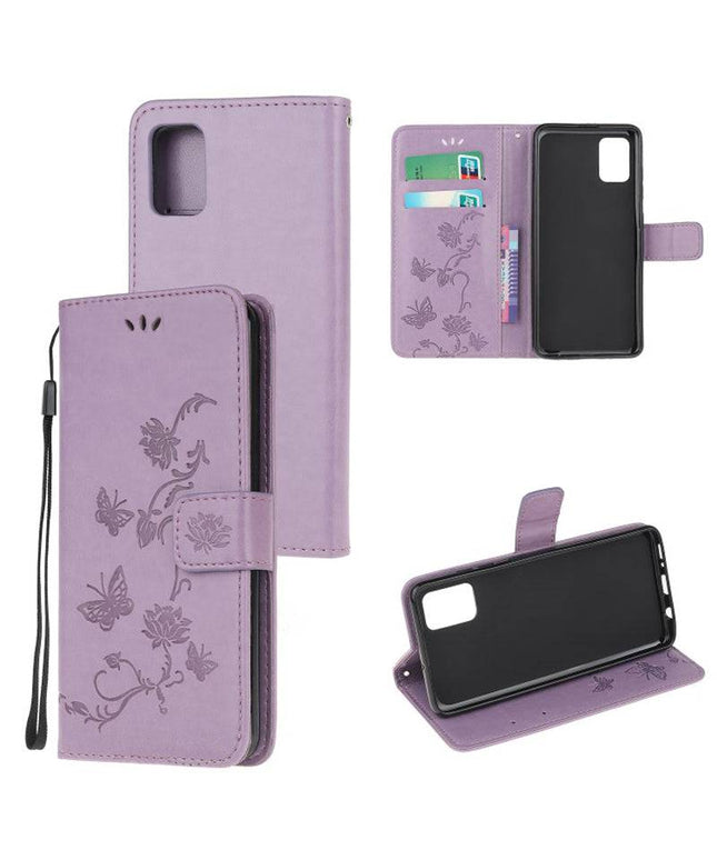Imprint Butterfly Flower Leather Mobile Phone Case for Samsung - Libiyi