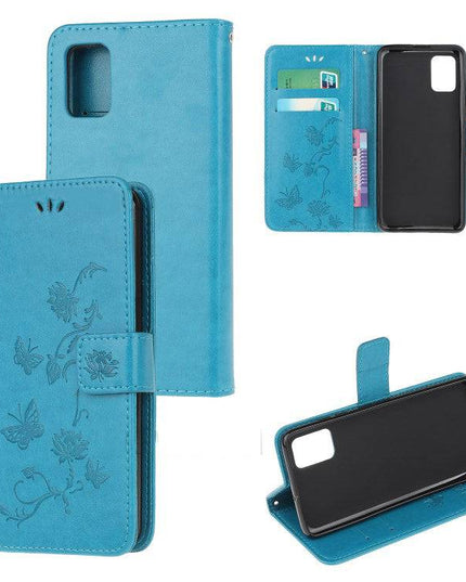 Imprint Butterfly Flower Leather Mobile Phone Case for Samsung - Libiyi