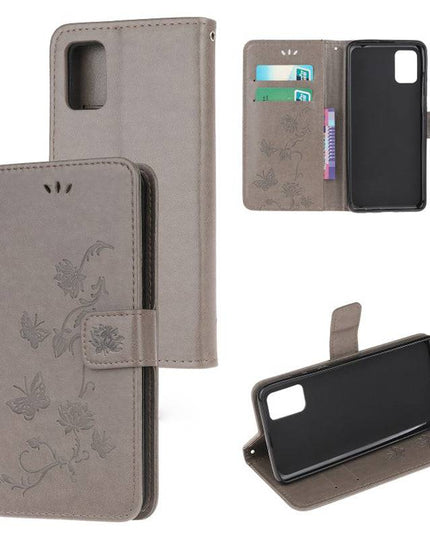 Imprint Butterfly Flower Leather Mobile Phone Case for Samsung - Libiyi