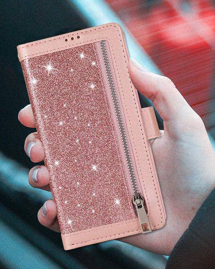 Bling Wallet Case with Wrist Strap for Samsung A12 - Libiyi