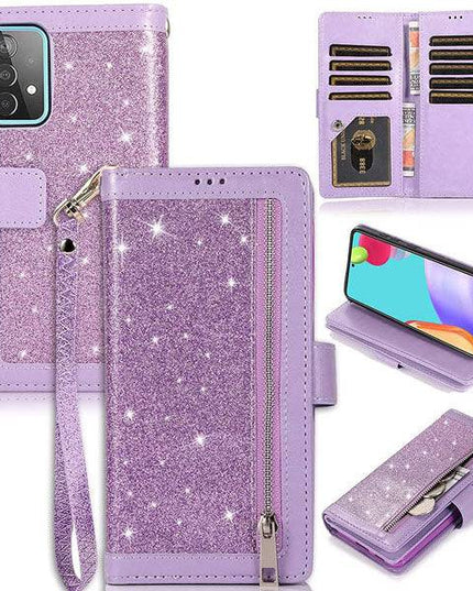 Bling Wallet Case with Wrist Strap for Samsung A32(5G) - Libiyi