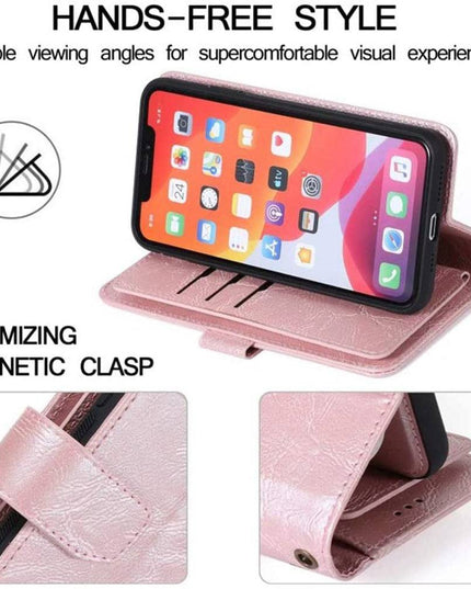 Detachable Flip Folio Zipper Purse Phone Case for iPhone 11 Series - Libiyi