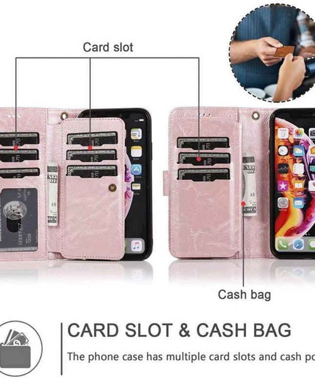 Detachable Flip Folio Zipper Purse Phone Case for iPhone 13 Series - Libiyi