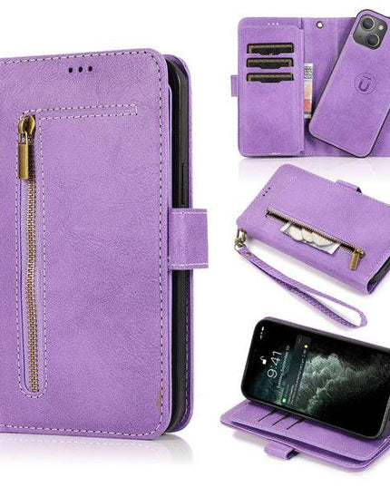 Detachable Flip Folio Zipper Purse Phone Case for iPhone 13 Series - Libiyi