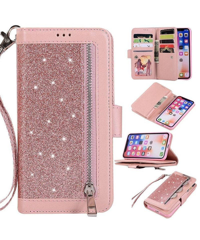 Bling Wallet Case with Wrist Strap for iPhone XR - Libiyi