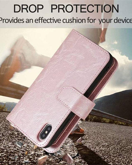 Detachable Flip Folio Zipper Purse Phone Case for iPhone Xs Max - Libiyi