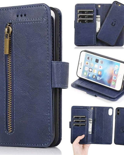 Detachable Flip Folio Zipper Purse Phone Case for iPhone Xs Max - Libiyi
