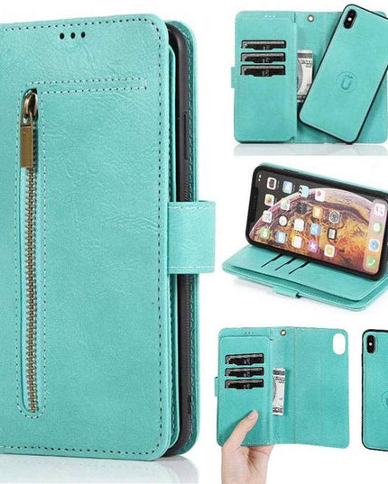 Detachable Flip Folio Zipper Purse Phone Case for iPhone Xs Max - Libiyi