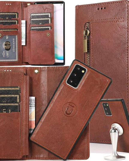 Detachable Flip Folio Zipper Purse Phone Case for Samsung Note 20 Series - Libiyi