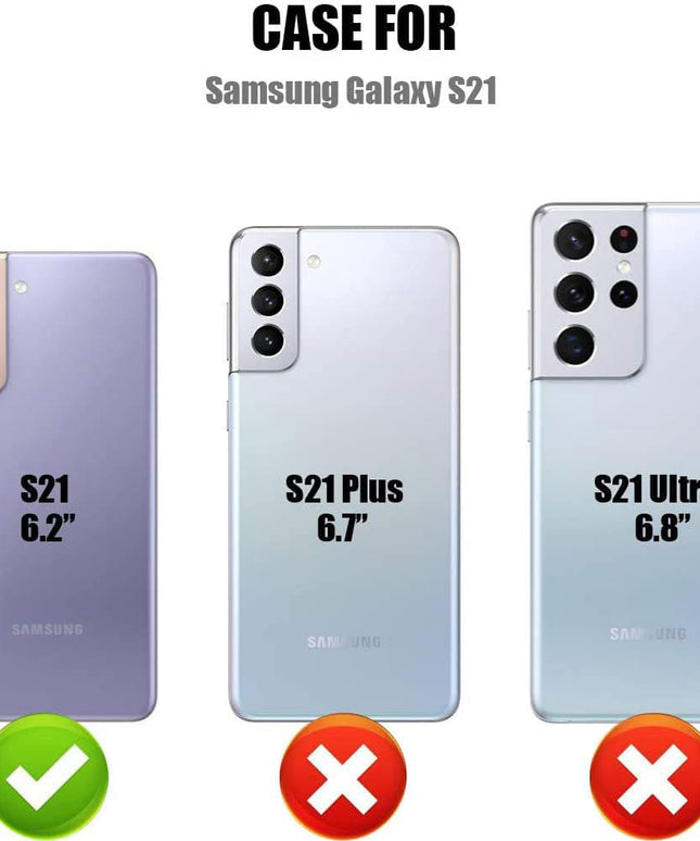 Dual Layer Lightweight Leather Wallet Case for Samsung Galaxy S21 - Libiyi