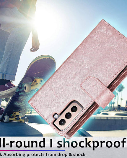 Detachable Flip Zipper Purse Phone Case For Samsung S21 Series - Libiyi