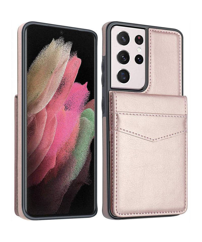 Dual Layer Lightweight Leather Wallet Case for Samsung Galaxy S21 Ultra - Libiyi