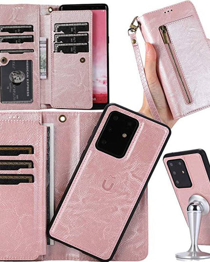 Detachable Flip Folio Zipper Purse Phone Case for Samsung - Libiyi
