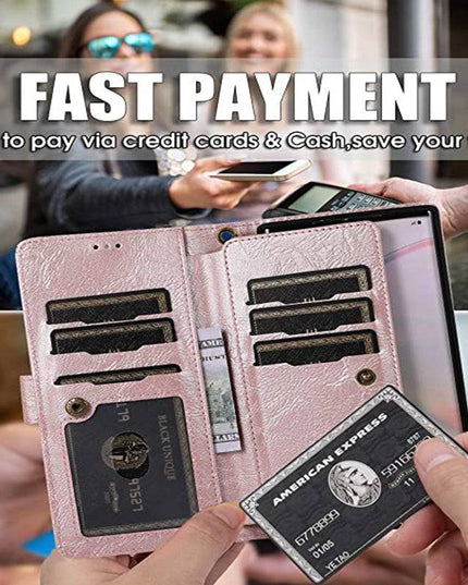 Detachable Flip Folio Zipper Purse Phone Case for Samsung - Libiyi