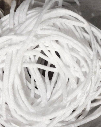 1/6 Inch(4mm)Flat Braided Elastic Cord/White Elastic Band (50 yards) - Libiyi