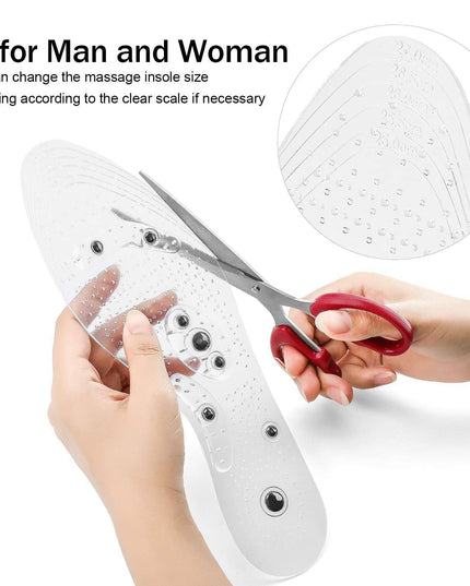 Insoles for Women & Men Cuttable Acupressure Magnetic Massage - Libiyi