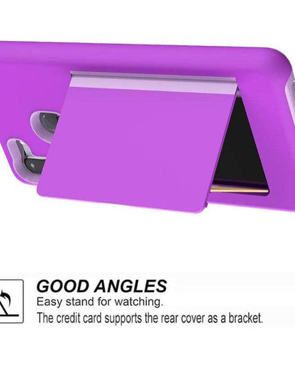 Armor Protective Card Holder Case for Samsung A21(US) With 1 PACK Screen Protector - Libiyi