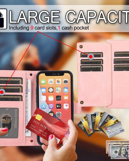 Leather Crossbody Shockproof Wallet Phone Case for iPhone 13 Series - Libiyi