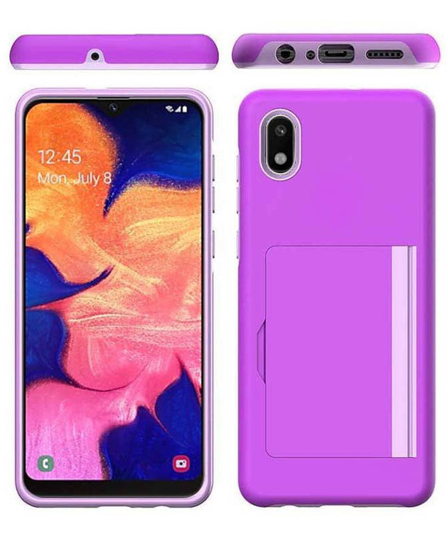 Armor Protective Card Holder Case for Samsung A10e With 2-PACK Screen Protectors - Libiyi