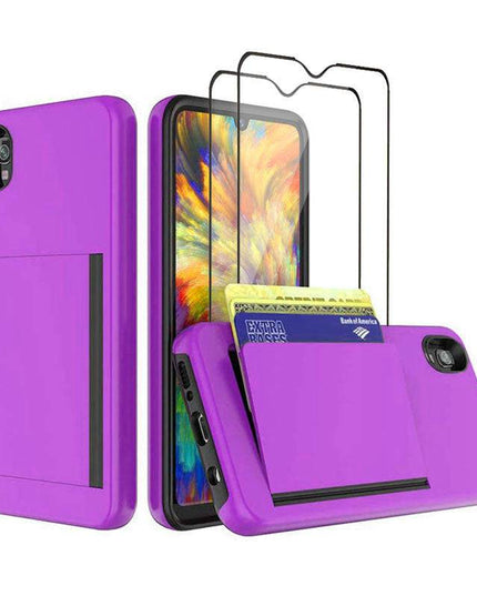 Armor Protective Card Holder Case for Samsung A10e With 2-PACK Screen Protectors - Libiyi
