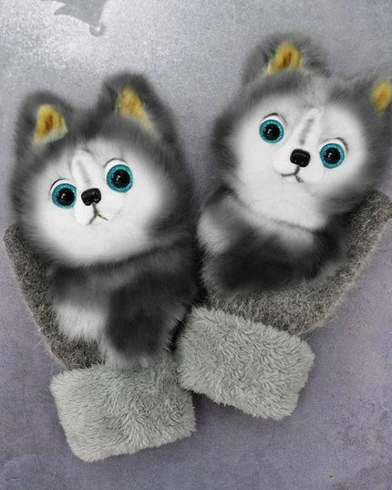 2022 new cartoon plush knitted gloves🌈 - Libiyi