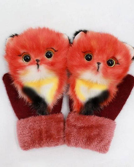 2022 new cartoon plush knitted gloves🌈 - Libiyi