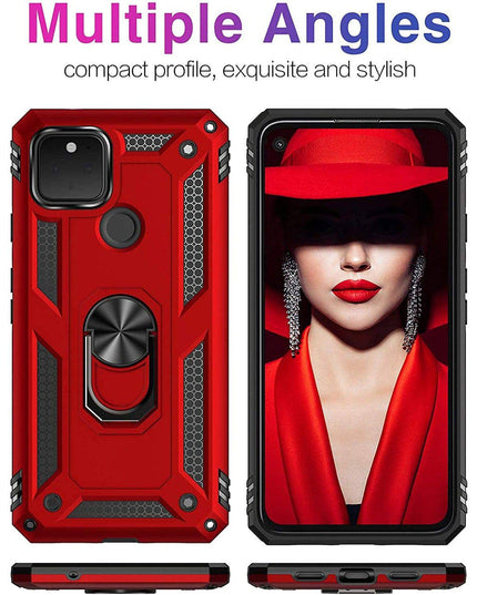 2022 Luxury Armor Ring Bracket Phone case For Google Pixel 4A With 2-Pack Screen Protectors - Libiyi