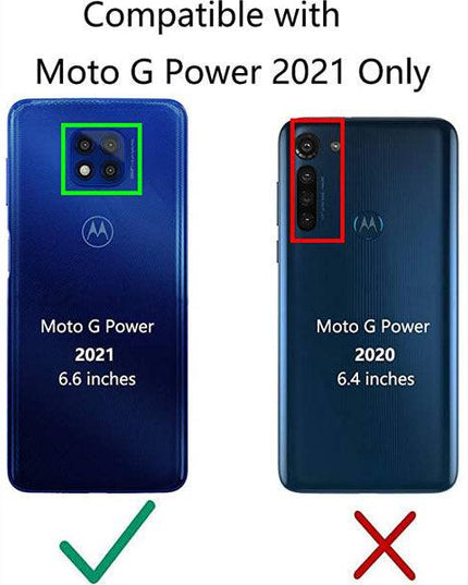 2022 Luxury Armor Ring Bracket Phone case For MOTO G Power 2021 With 2-Pack Screen Protectors - Libiyi