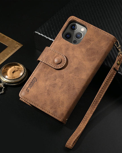 Luxury Leather Zipper Wallet Case For iPhone - Libiyi