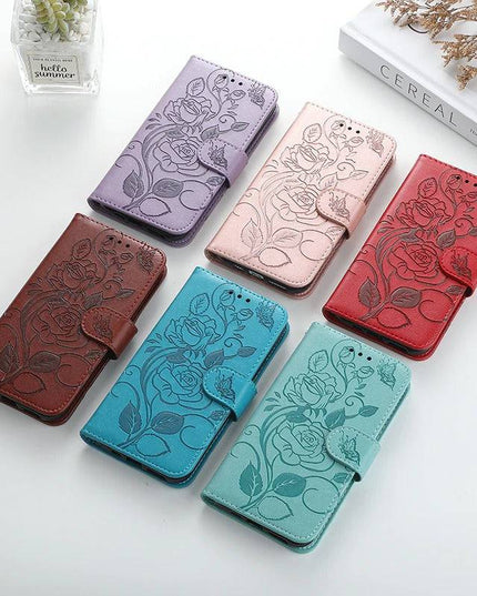 3D Embossed Rose Wallet Case For Google Pixel 6 - Libiyi