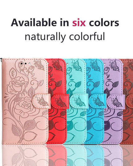 3D Embossed Rose Wallet Case For Samsung A12 - Libiyi